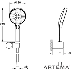 Artema - Artema Core Round 3F El Duşu Takımı, Soft Bakır