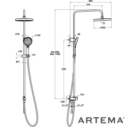 Artema - Artema Core Round 250 Duş Kolonu, Soft Altın