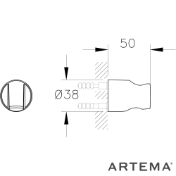 Artema - Artema Yuvarlak Sabit El Duş Askısı