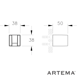 Artema - Artema Kare Sabit El Duş Askısı
