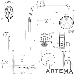 Artema - Artema Root Round Ankastre Banyo Seti, Soft Bakır