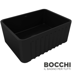 Bocchi - BOCCHI Lavello Desenli Seramik Eviye, 61 cm, Mat Siyah