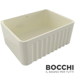 Bocchi - BOCCHI Lavello Desenli Seramik Eviye, 61 cm, Bisküvi