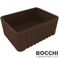 Bocchi - BOCCHI Lavello Desenli Seramik Eviye, 61 cm, Mat Kahve