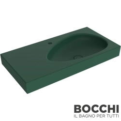 Bocchi - BOCCHI Etna Etajerli Lavabo, 90 cm, Mat Yeşil