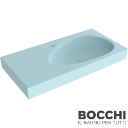 Bocchi - BOCCHI Etna Etajerli Lavabo, 90 cm, Mat Buz Mavisi