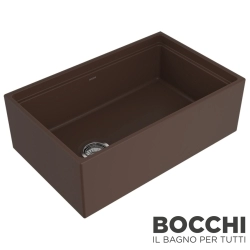 Bocchi - BOCCHI Conptempo Step Rim Seramik Eviye, 76 cm, Mat Kahve