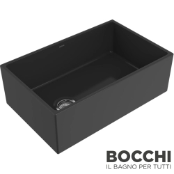 Bocchi - BOCCHI Conptempo Seramik Eviye, 76 cm, Parlak Siyah