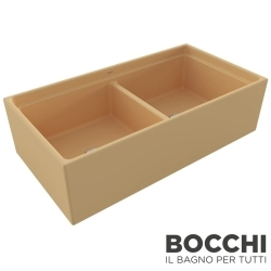 Bocchi - BOCCHI Contempo Step Rim Çift Gözlü Seramik Eviye, 91 cm, Kaşmir