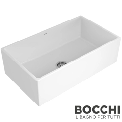 Bocchi - BOCCHI Conptempo Seramik Eviye, 84 cm, Parlak Beyaz