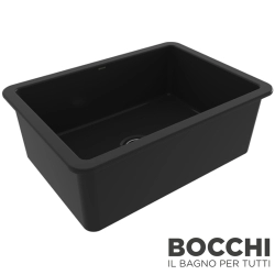 Bocchi - BOCCHI Sotto Seramik Eviye, 68 cm, Parlak Siyah