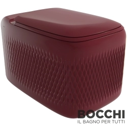 Bocchi - BOCCHI New Age Rimless Kanalsız Asma Klozet, Parlak Burgonya Bordosu