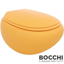 Bocchi - BOCCHI Strata Rimless Kanalsız Asma Klozet, Mandalina Sarısı