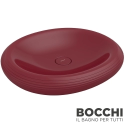 Bocchi - BOCCHI Strata Çanak Lavabo, 60 cm, Parlak Burgonya Bordosu