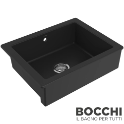 Bocchi - BOCCHI Sotto Tezgah Önü Seramik Eviye, 60 cm, Mat Siyah, Mat Siyah
