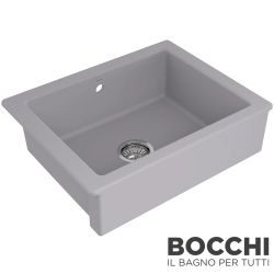 Bocchi - BOCCHI Sotto Tezgah Önü Seramik Eviye, 60 cm, Mat Gri, Mat Gri