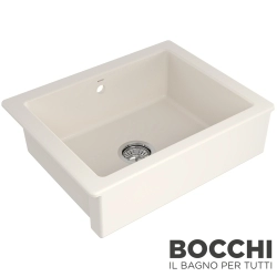 Bocchi - BOCCHI Sotto Tezgah Önü Seramik Eviye, 60 cm, Parlak Bisküvi, Bisküvi