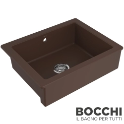 Bocchi - BOCCHI Sotto Tezgah Önü Seramik Eviye, 60 cm, Mat Kahve, Mat Kahve