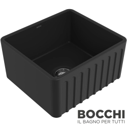 Bocchi - BOCCHI Lavello Desenli Seramik Eviye, 50 cm, Mat Siyah