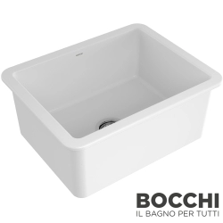 Bocchi - BOCCHI Conptempo Step Rim Seramik Eviye, 70 cm, Parlak Beyaz