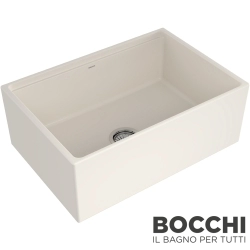 Bocchi - BOCCHI Conptempo Step Rim Seramik Eviye, 70 cm, Parlak Bisküvi, Bisküvi