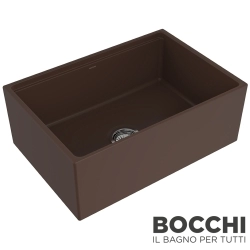 Bocchi - BOCCHI Conptempo Step Rim Seramik Eviye, 70 cm, Mat Kahve, Mat Kahve