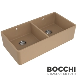 Bocchi - BOCCHI Lavello Çift Gözlü Seramik Eviye, 90 cm, Kaşmir