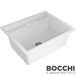 Bocchi - BOCCHI Baveno Gizli Seramik Eviye Sistemi, 68 cm, Parlak Beyaz