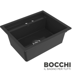Bocchi - BOCCHI Baveno Gizli Seramik Eviye Sistemi, 68 cm, Parlak Siyah