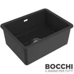 Bocchi - BOCCHI Sotto Seramik Eviye, 55 cm, Parlak Siyah, Parlak Siyah