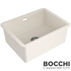 Bocchi - BOCCHI Sotto Seramik Eviye, 55 cm, Parlak Bisküvi, Bisküvi