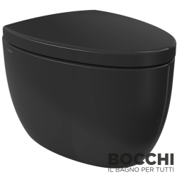 Bocchi - BOCCHI Etna Rimless Kanalsız Asma Klozet, Parlak Siyah