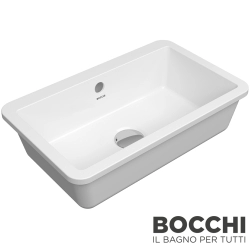Bocchi - BOCCHI Milano Tezgah Altı Lavabo, 44 cm, Parlak Beyaz