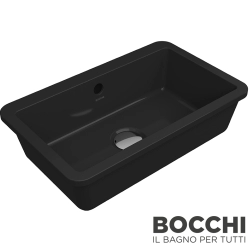Bocchi - BOCCHI Milano Tezgah Altı Lavabo, 44 cm, Parlak Siyah