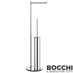 Bocchi - BOCCHI Ayaklı Tuvalet Kağıtlığı ve Fırçalık, Krom