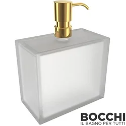 Bocchi - BOCCHI Catania Sıvı Sabunluk (Tezgah Üzeri), Beyaz Cam - Altın
