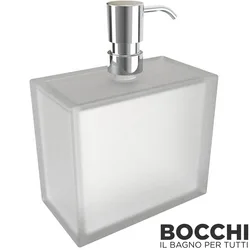 Bocchi - BOCCHI Catania Sıvı Sabunluk (Tezgah Üzeri), Beyaz Cam - Krom