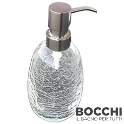 Bocchi - BOCCHI Bologna Sıvı Sabunluk (Tezgah Üzeri), Kırık Cam - Krom