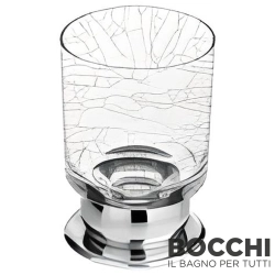 Bocchi - BOCCHI Bologna Diş Fırçalık (Tezgah Üzeri), Kırık Cam - Krom