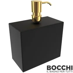 Bocchi - BOCCHI Catania Sıvı Sabunluk (Tezgah Üzeri), Siyah Cam - Altın