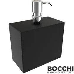Bocchi - BOCCHI Catania Sıvı Sabunluk (Tezgah Üzeri), Siyah Cam - Krom