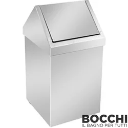 Bocchi - BOCCHI Sallanır Kapaklı Çöp Kovası, 6 lt, Mat - Paslanmaz Çelik
