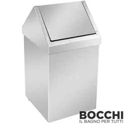 Bocchi - BOCCHI Sallanır Kapaklı Çöp Kovası, 11 lt, Mat - Paslanmaz Çelik