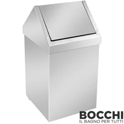 Bocchi - BOCCHI Sallanır Kapaklı Çöp Kovası, 16 lt, Mat - Paslanmaz Çelik