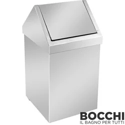 Bocchi - BOCCHI Sallanır Kapaklı Çöp Kovası, 45 lt, Mat - Paslanmaz Çelik