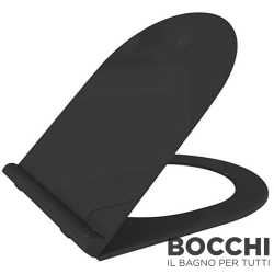 Bocchi - BOCCHI Pure Slim Klozet Kapağı, Yavaş Kapanır, Parlak Siyah