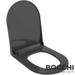 Bocchi - BOCCHI Pure Slim Klozet Kapağı, Yavaş Kapanır, Parlak Siyah