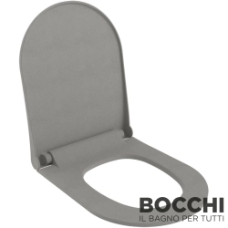 Bocchi - BOCCHI Pure Slim Klozet Kapağı, Yavaş Kapanır, Mat Beton