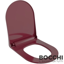 Bocchi - BOCCHI Pure Slim Klozet Kapağı, Yavaş Kapanır, Parlak Burgonya Bordosu