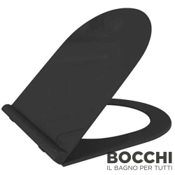 Bocchi - BOCCHI Pure Slim Klozet Kapağı, Yavaş Kapanır, Parlak Siyah